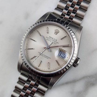 Rolex Datejust 36 Tapestry Dial Silver Mint+ 1987 Serviced 10/2026 – Bild 9