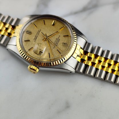 Rolex Datejust 36 Two-Tone Gold Steel Mosaic Dial 1973 Serviced 06/2026 [REF. 1600]
