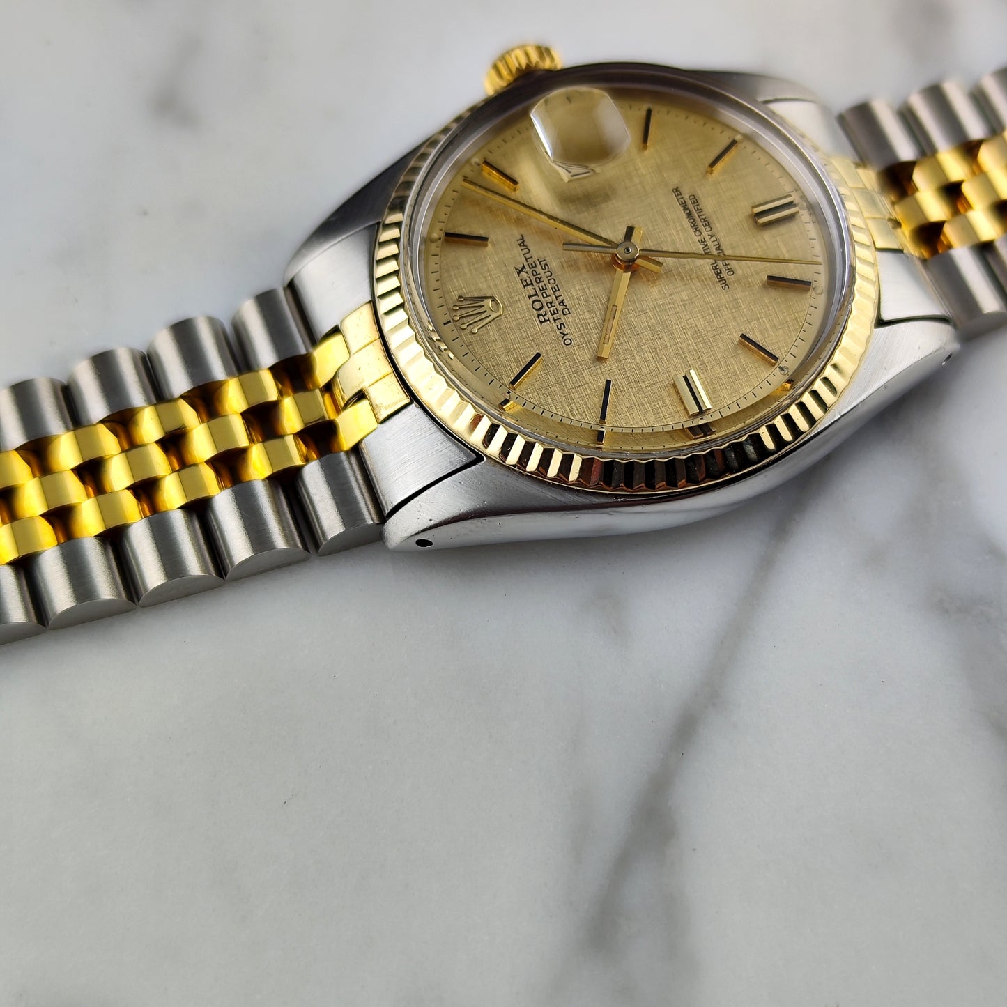 Rolex Datejust 36 Two-Tone Gold Steel Mosaic Dial 1973 Serviced 06/2026 [REF. 1600]