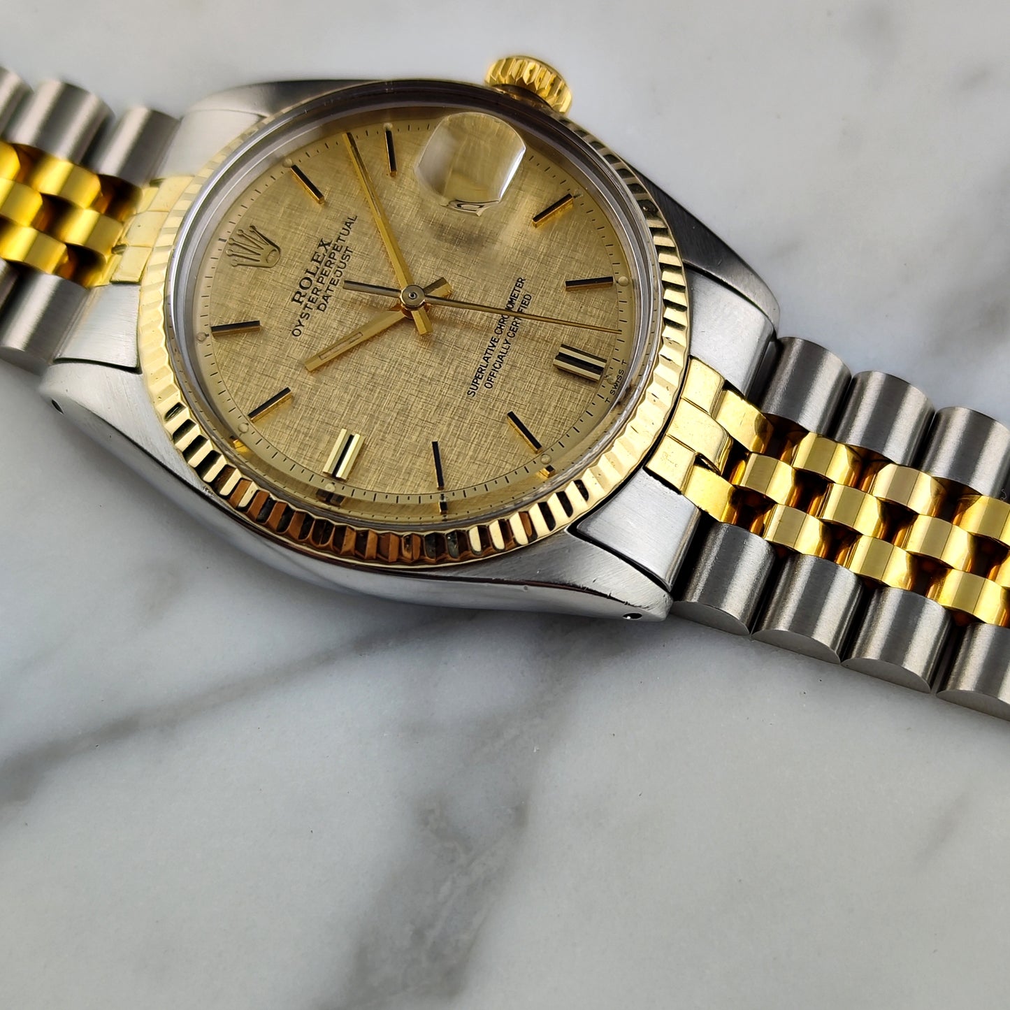 Rolex Datejust 36 Two-Tone Gold Steel Mosaic Dial 1973 Serviced 06/2026 [REF. 1600]