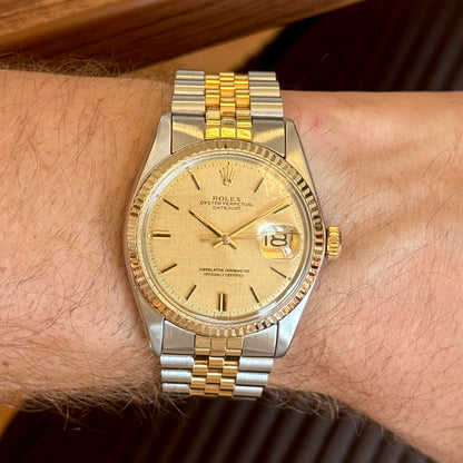 Rolex Datejust 36 Two-Tone Gold Steel Mosaic Dial 1973 Serviced 06/2026 [REF. 1600]