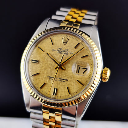Rolex Datejust 36 Two-Tone Gold Steel Mosaic Dial 1973 Serviced 06/2026 [REF. 1600]
