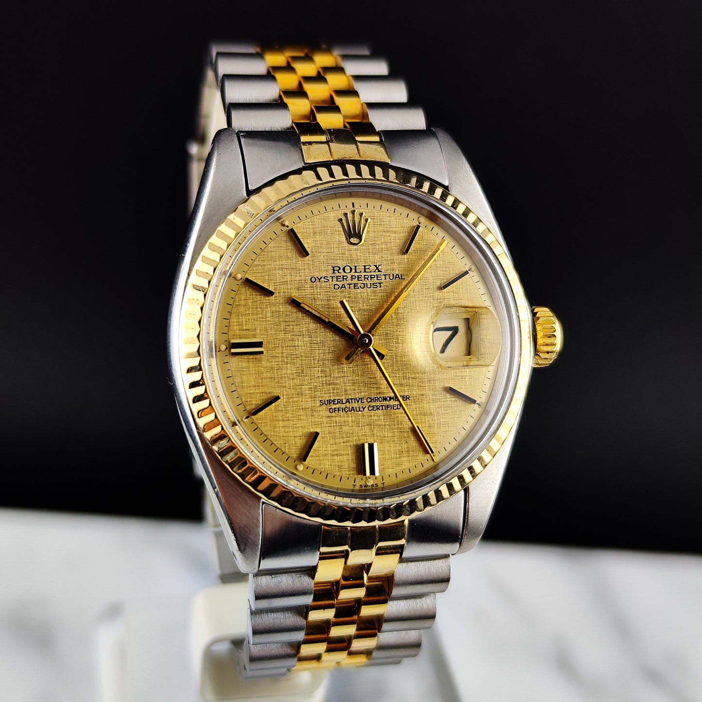 Rolex Datejust 36 Two-Tone Gold Steel Mosaic Dial 1973 Serviced 06/2026 [REF. 1600]