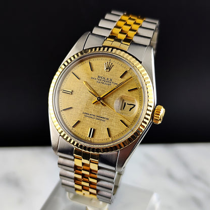 Rolex Datejust 36 Two-Tone Gold Steel Mosaic Dial 1973 Serviced 06/2026 [REF. 1600]