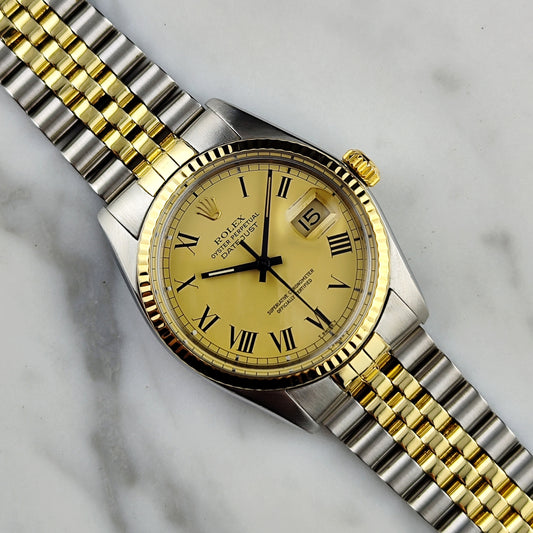 Rolex Datejust 36 Two-Tone Rare Roman Dial 1978 Serviced 07/2026 [REF. 16013]