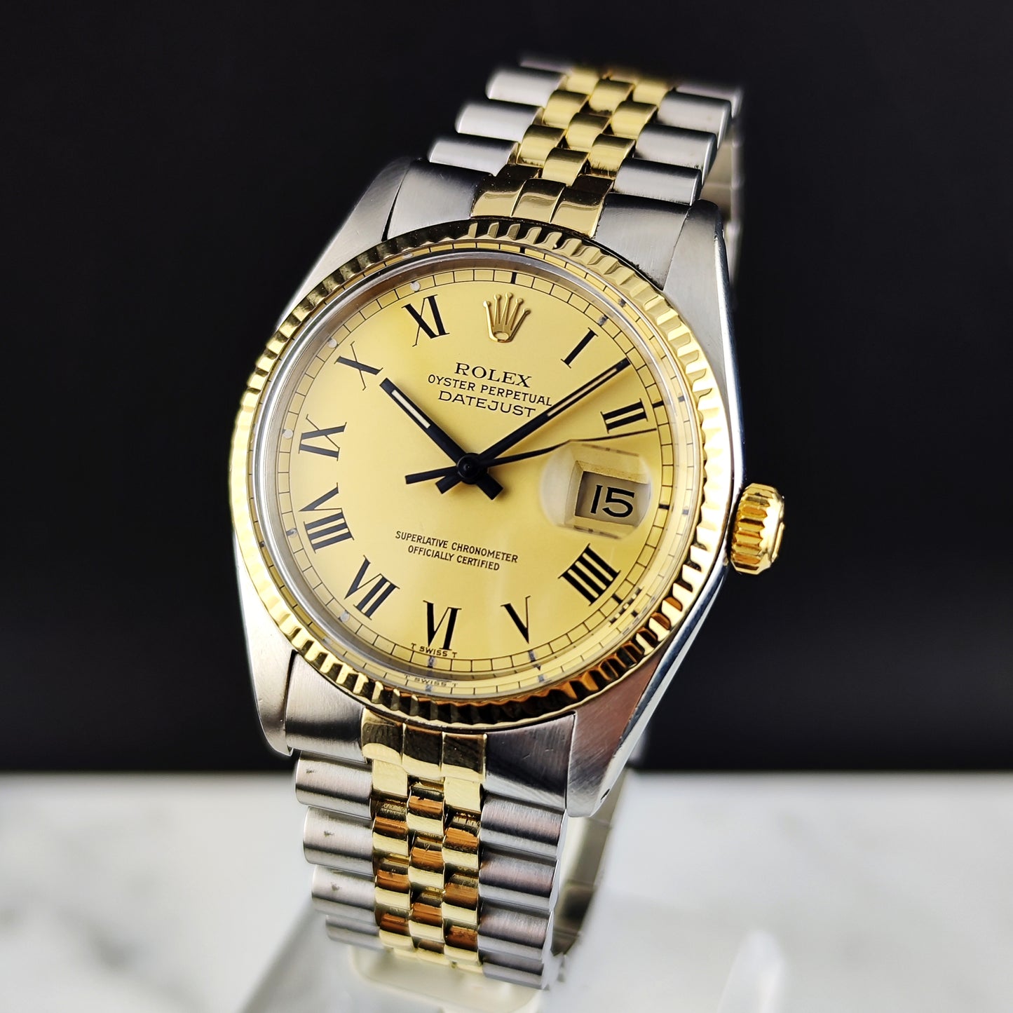 Rolex Datejust 36 Two-Tone Rare Roman Dial 1978 Serviced 07/2026 [REF. 16013]