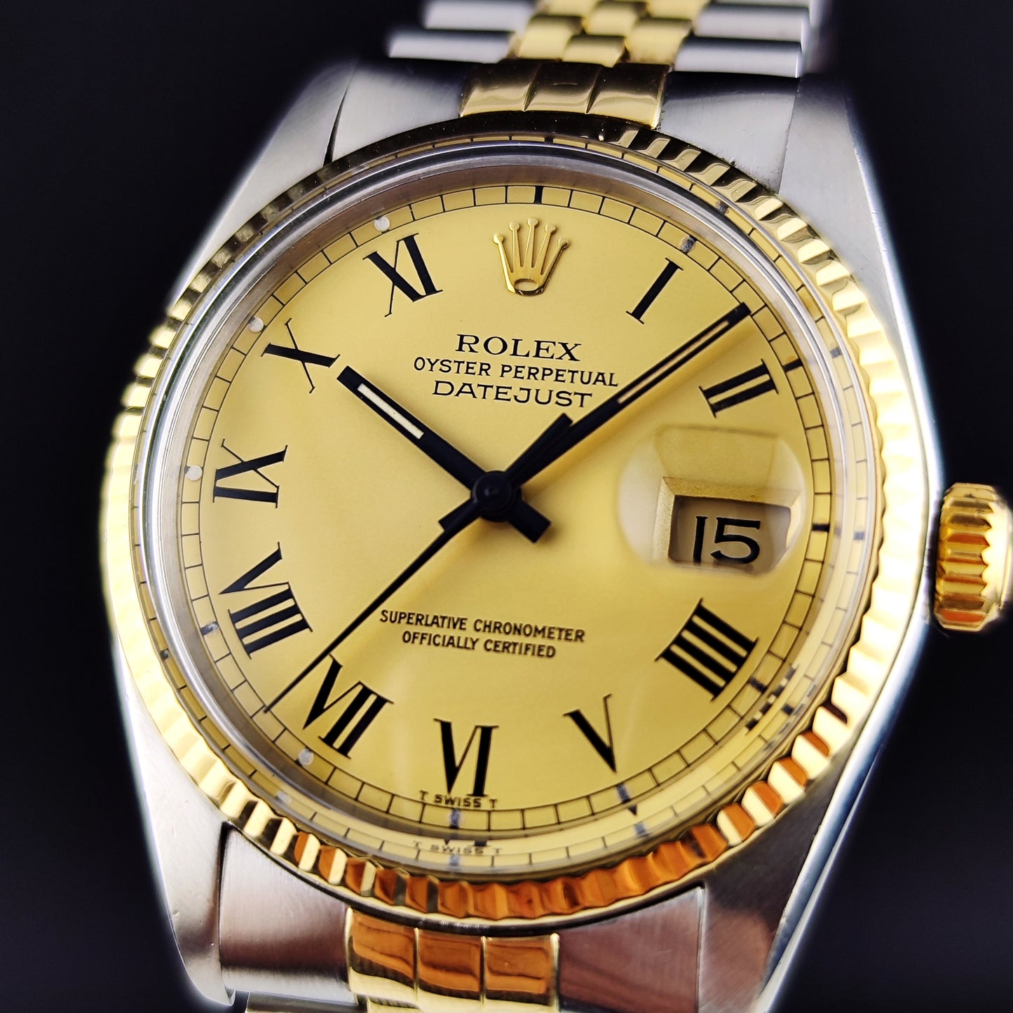 Rolex Datejust 36 Two-Tone Rare Roman Dial 1978 Serviced 07/2026 [REF. 16013]