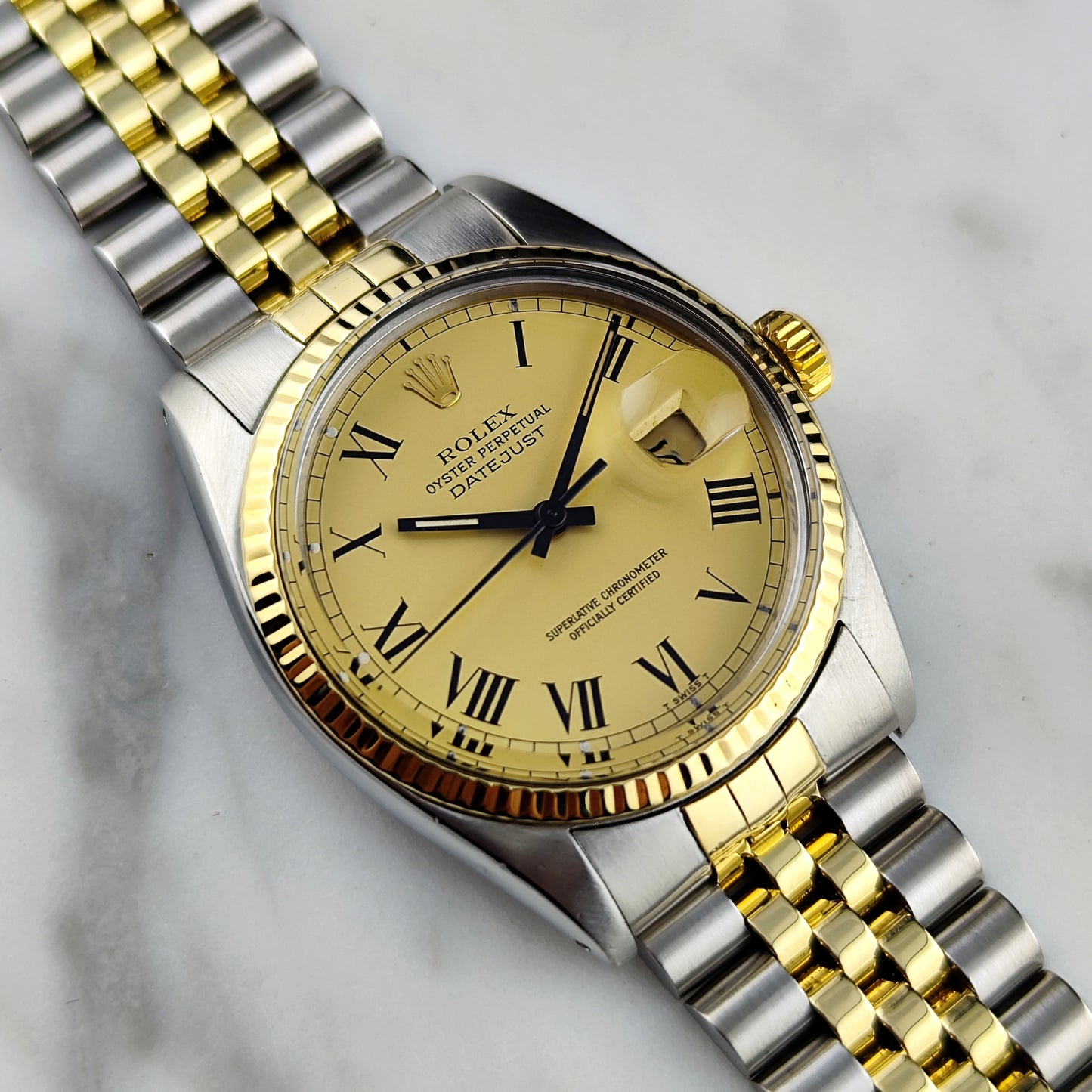 Rolex Datejust 36 Two-Tone Rare Roman Dial 1978 Serviced 07/2026 [REF. 16013]