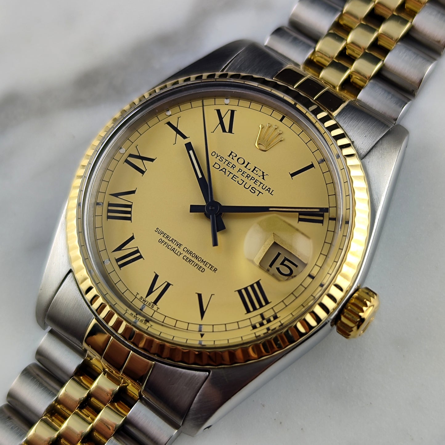 Rolex Datejust 36 Two-Tone Rare Roman Dial 1978 Serviced 07/2026 [REF. 16013]