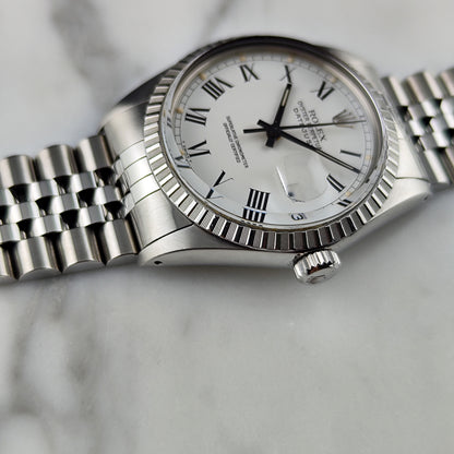 ROLEX Datejust 36 White Dial Buckley Dial Mint+ 1985 Serviced 07/2026 [REF. 1603]