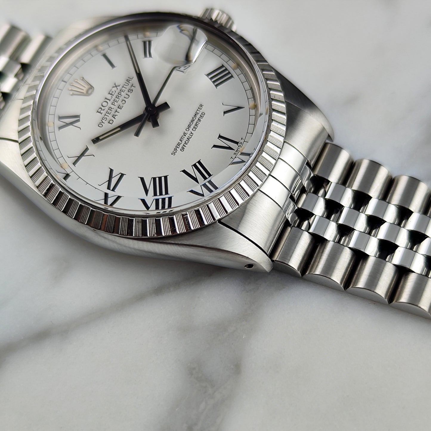 ROLEX Datejust 36 White Dial Buckley Dial Mint+ 1985 Serviced 07/2026 [REF. 1603]