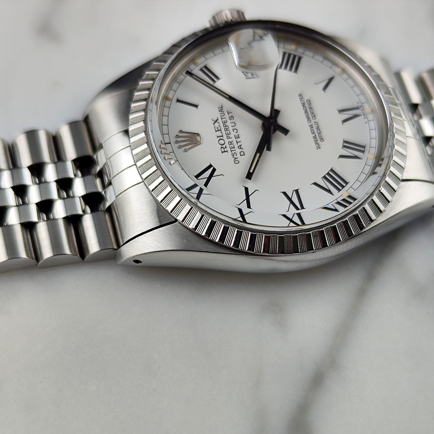 ROLEX Datejust 36 White Dial Buckley Dial Mint+ 1985 Serviced 07/2026 [REF. 1603]