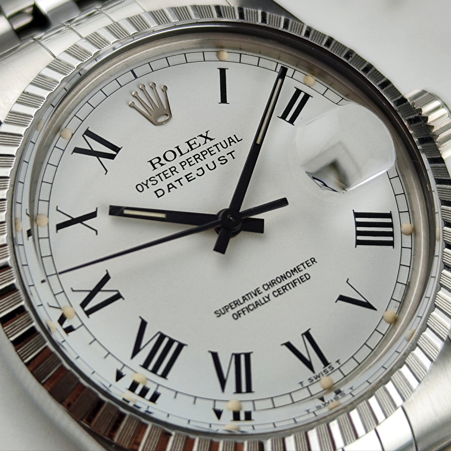 ROLEX Datejust 36 White Dial Buckley Dial Mint+ 1985 Serviced 07/2026 [REF. 1603]