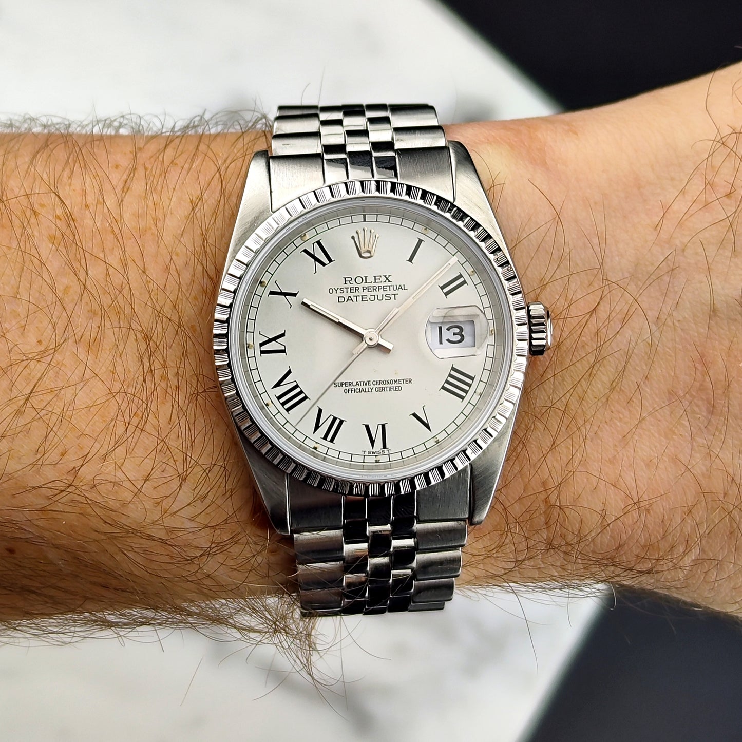 ROLEX Datejust 36 White Buckley Dial Serviced 12/2025 [REF. 16220]