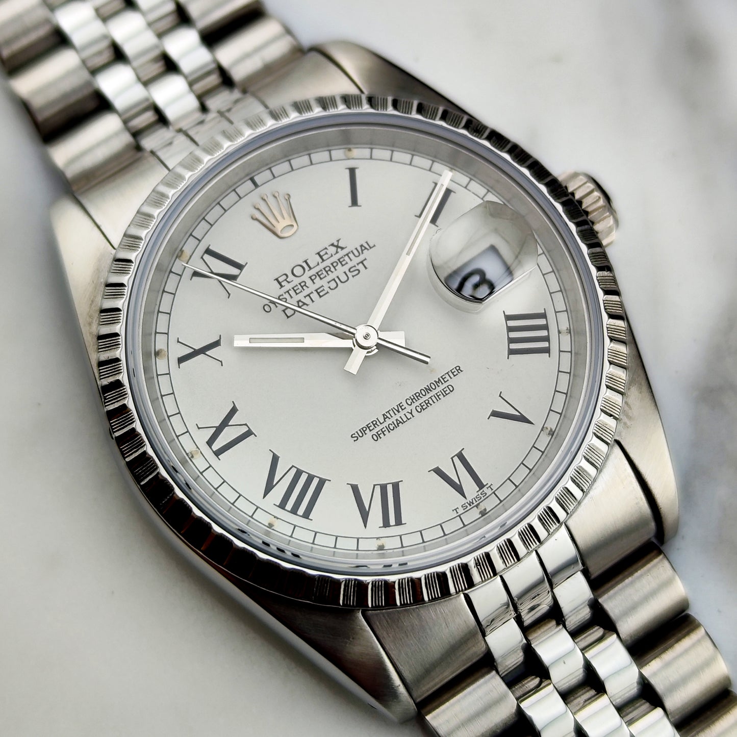 ROLEX Datejust 36 White Buckley Dial Serviced 12/2025 [REF. 16220]