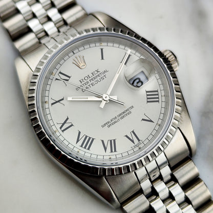 ROLEX Datejust 36 White Buckley Dial Serviced 12/2025 [REF. 16220]