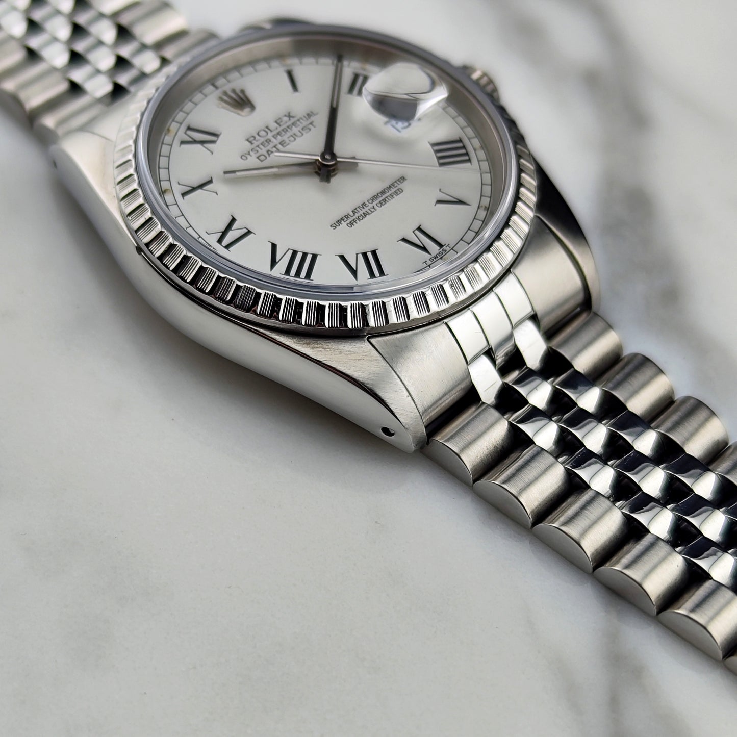 ROLEX Datejust 36 White Buckley Dial Serviced 12/2025 [REF. 16220]