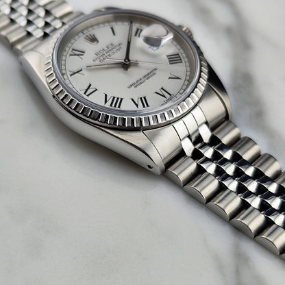 ROLEX Datejust 36 White Buckley Dial Serviced 12/2025 [REF. 16220]