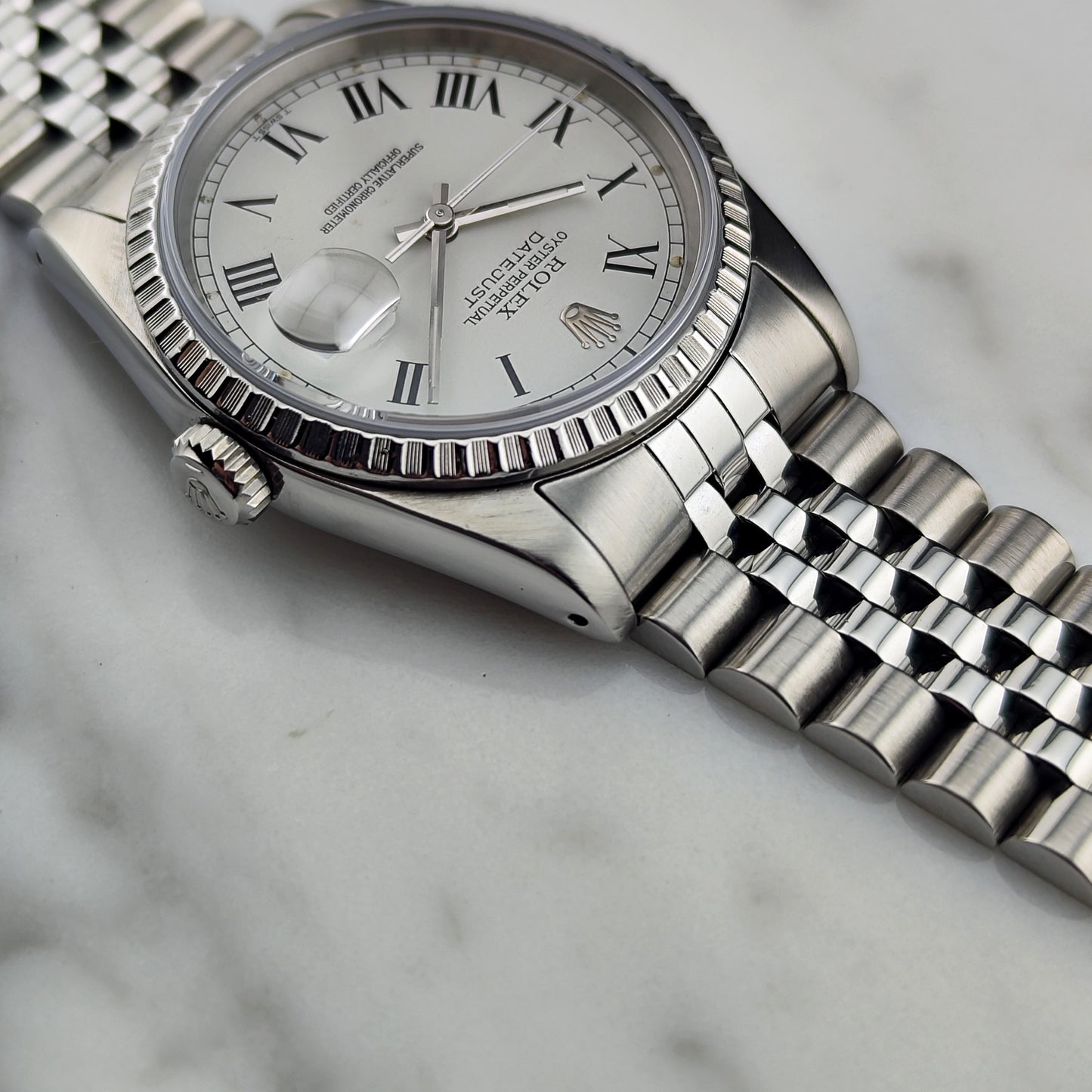 ROLEX Datejust 36 White Buckley Dial Serviced 12/2025 [REF. 16220]