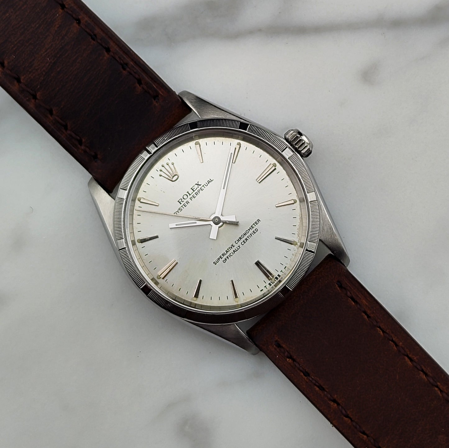 ROLEX Oyster Perpetual 34 Silver Dial Rare [REF. 1007]