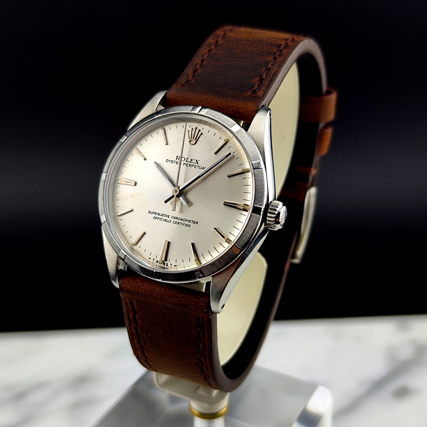 ROLEX Oyster Perpetual 34 Silver Dial Rare [REF. 1007]