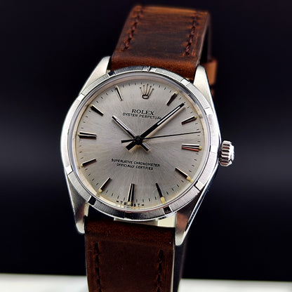 ROLEX Oyster Perpetual 34 Silver Dial Rare [REF. 1007]