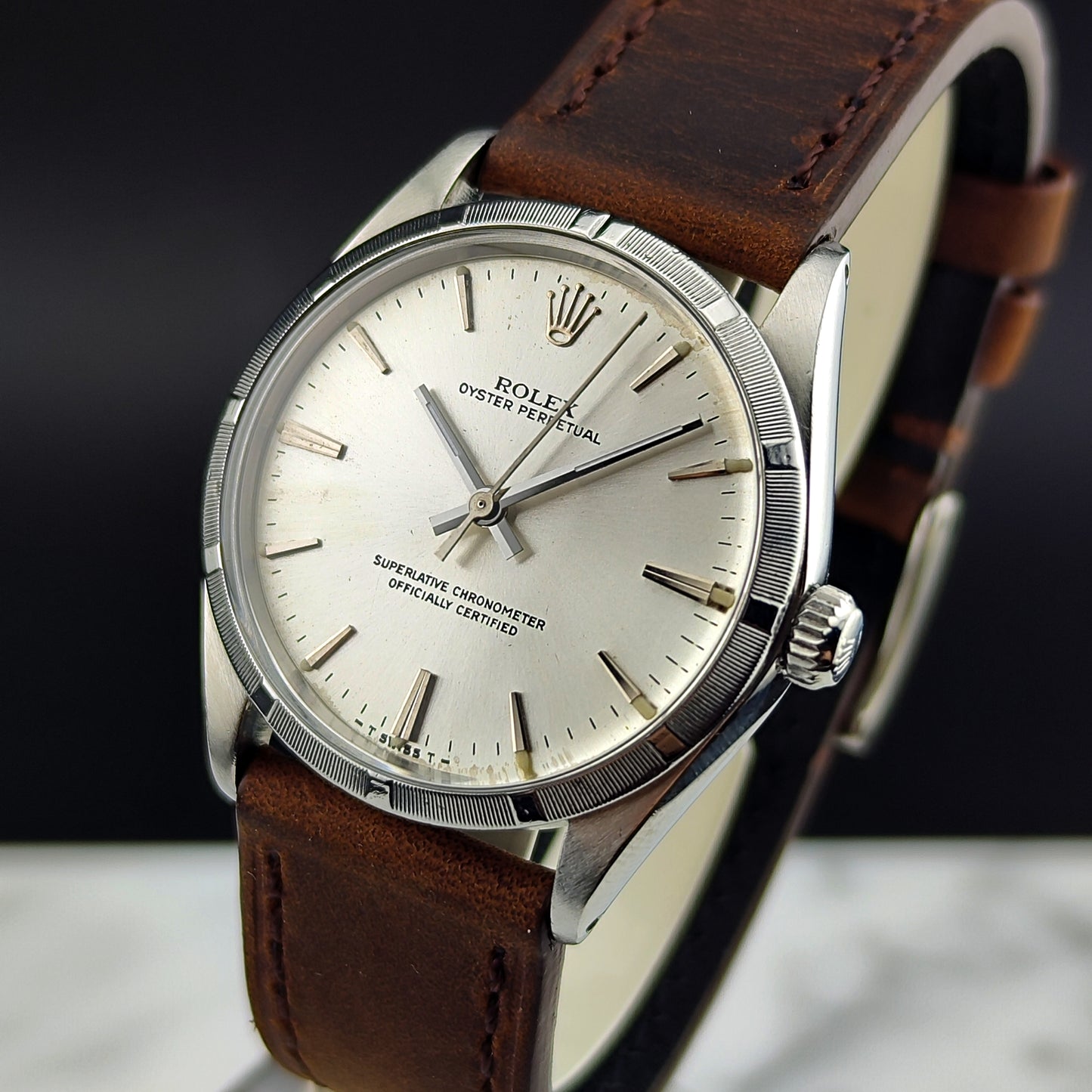 ROLEX Oyster Perpetual 34 Silver Dial Rare [REF. 1007]