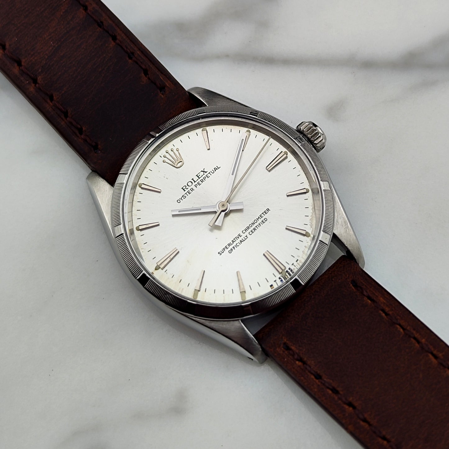 ROLEX Oyster Perpetual 34 Silver Dial Rare [REF. 1007]