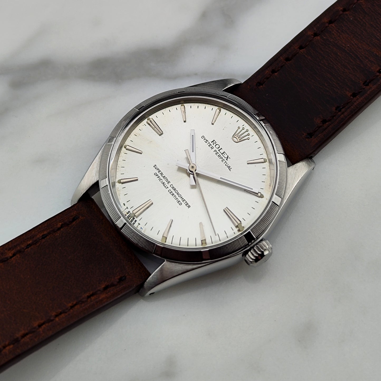 ROLEX Oyster Perpetual 34 Silver Dial Rare [REF. 1007]