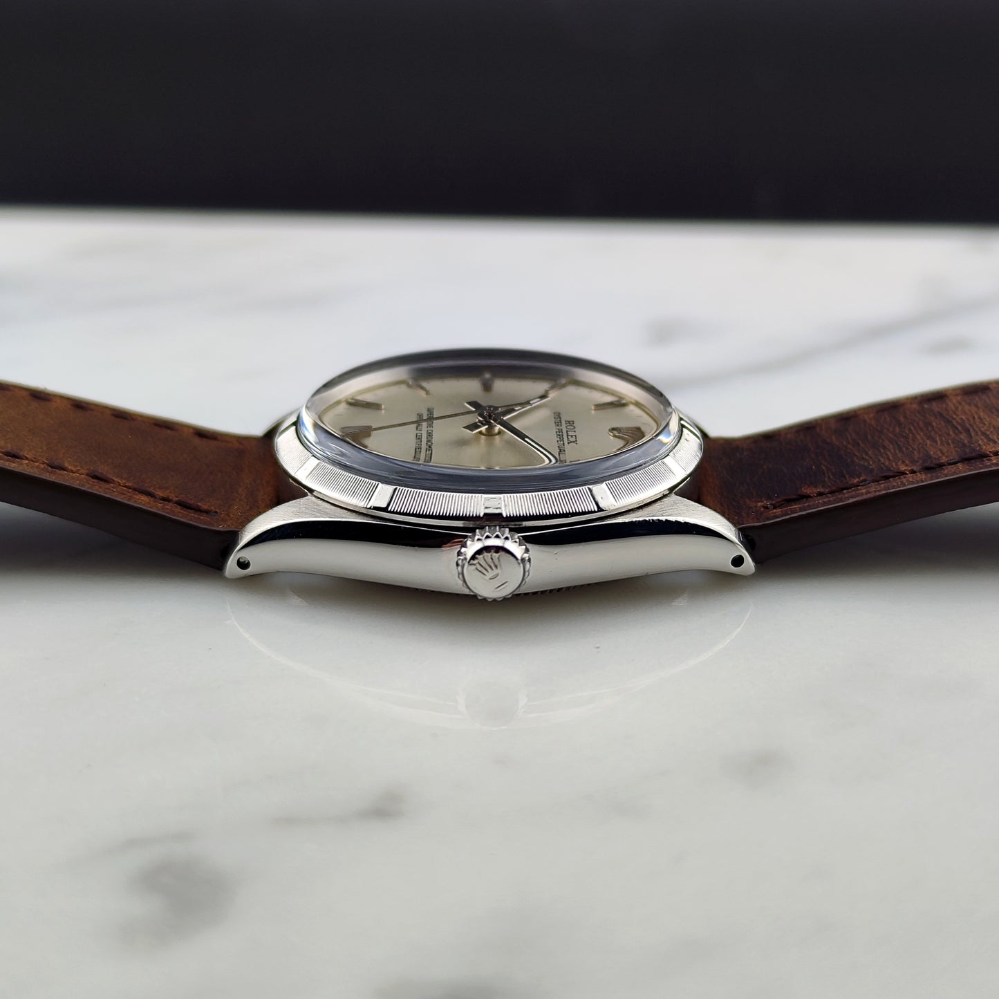 ROLEX Oyster Perpetual 34 Silver Dial Rare [REF. 1007]