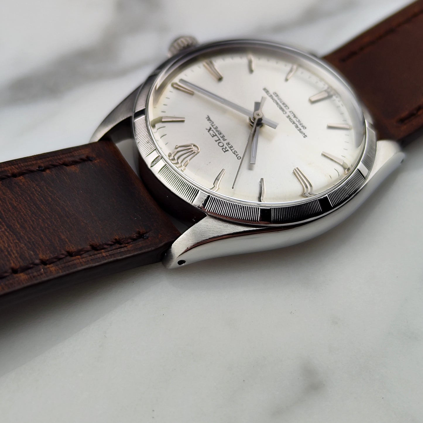 ROLEX Oyster Perpetual 34 Silver Dial Rare [REF. 1007]