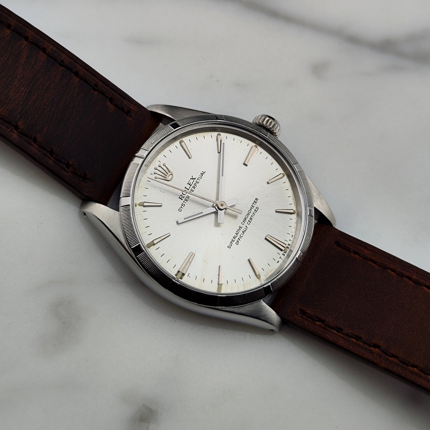 ROLEX Oyster Perpetual 34 Silver Dial Rare [REF. 1007]