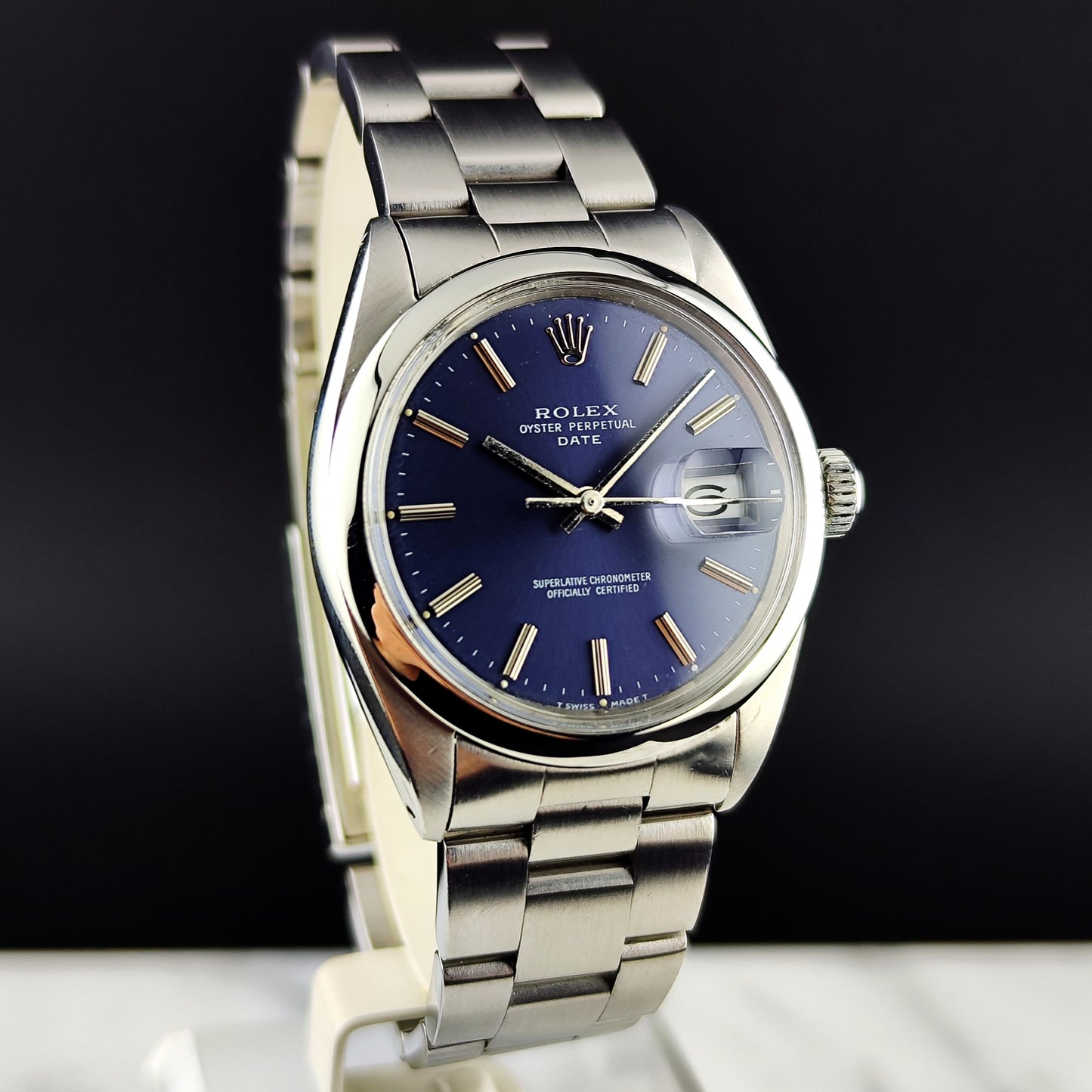 ROLEX Oyster Perpetual Date Blue Dial 1968 DEFECTIVE [REF. 1500]