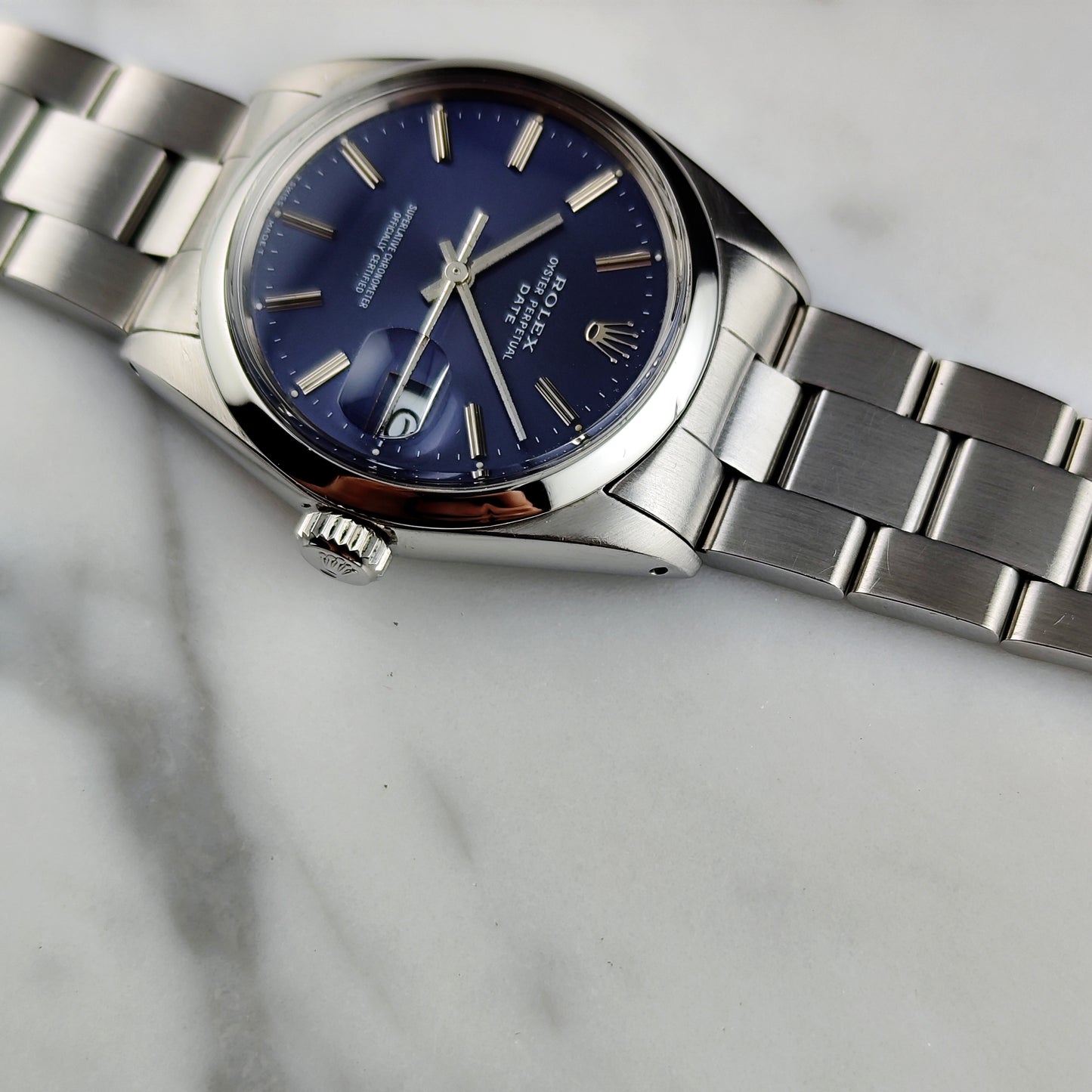 ROLEX Oyster Perpetual Date Blue Dial 1968 DEFECTIVE [REF. 1500]