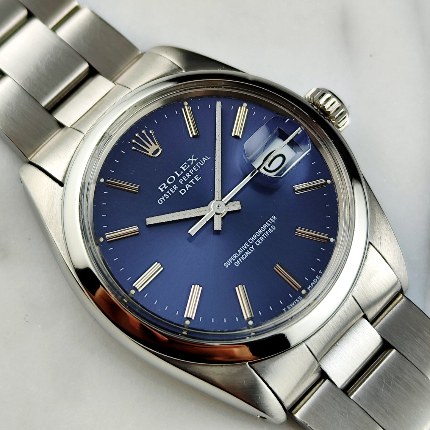 ROLEX Oyster Perpetual Date Blue Dial 1968 DEFECTIVE [REF. 1500]