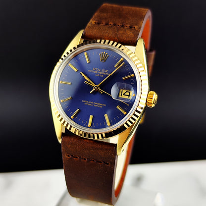 ROLEX Oyster Perpetual Gold Blue Dial 1979 Serviced 05/2026 [REF. 1550]