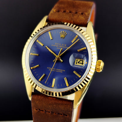 ROLEX Oyster Perpetual Gold Blue Dial 1979 Serviced 05/2026 [REF. 1550]