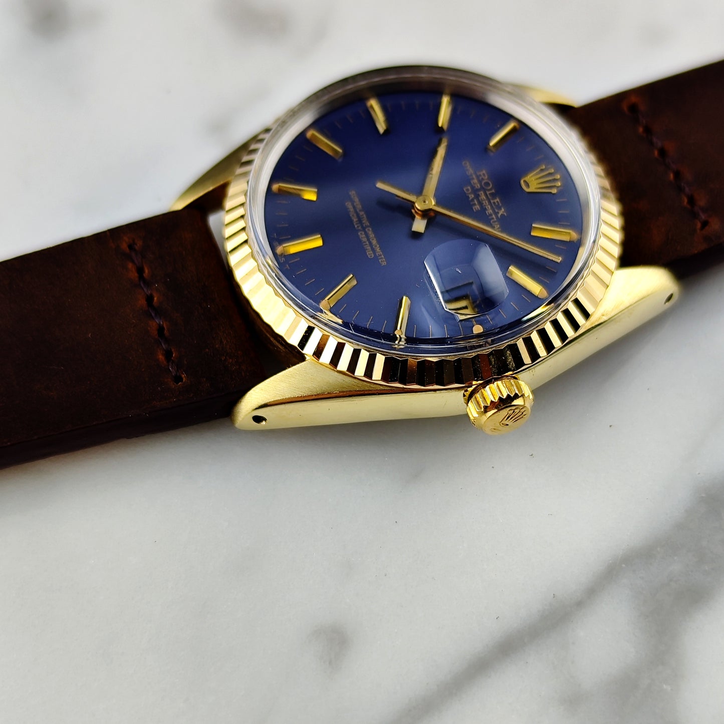 ROLEX Oyster Perpetual Gold Blue Dial 1979 Serviced 05/2026 [REF. 1550]