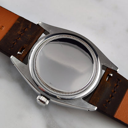 Rolex Oyster Precision Date Silver Dial 1976 Serviced 10/2026 with Box – Gehäuseboden mit Gravur