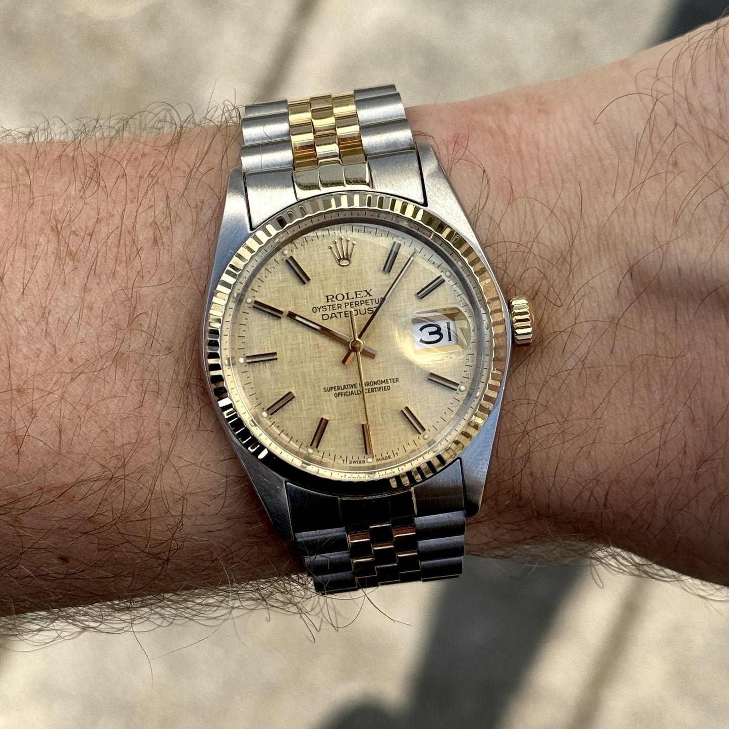 ROLEX Datejust 36 Two-Tone Linen Dial 1976 Serviced 05/2026 [REF. 16013]