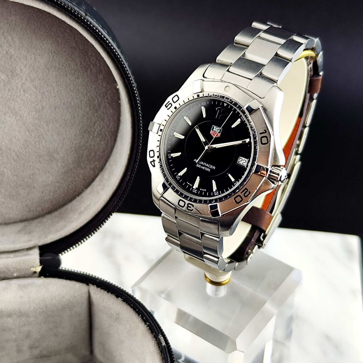 TAG HEUER Aquaracer 300m Black Dial with Box 2005 [REF. WAF1110]