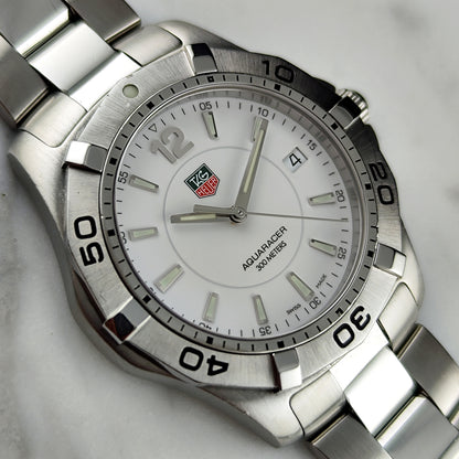 TAG Heuer Aquaracer White Dial 300m Fullset Box and Papers 2005 [REF. WAF1111]