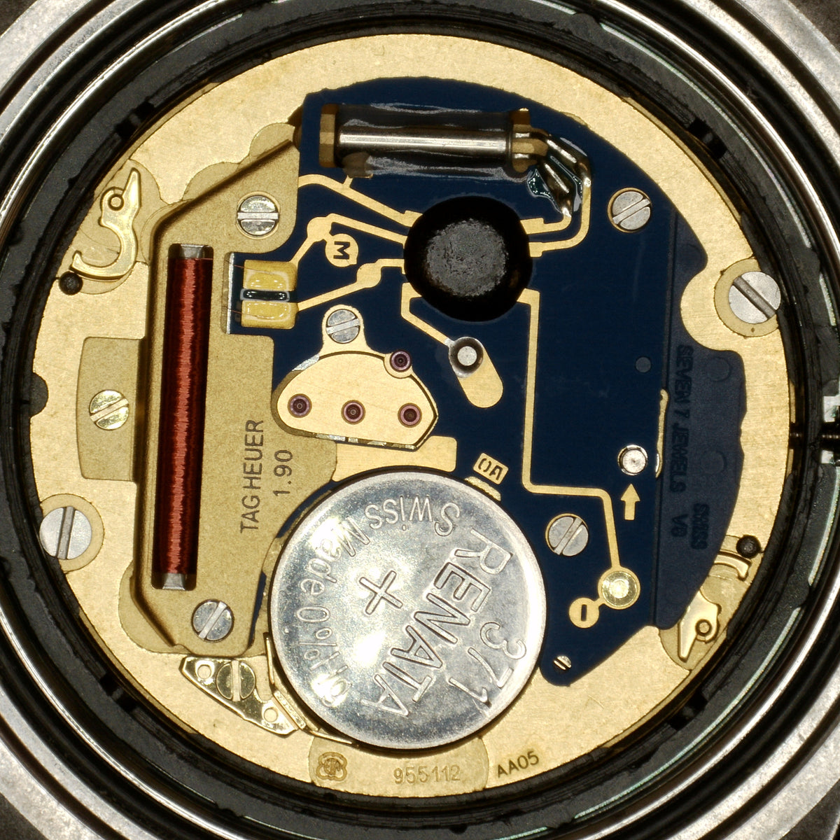 TAG Heuer Professional 1000 Two-Tone Black Dial – Uhrwerk in Nahaufnahme