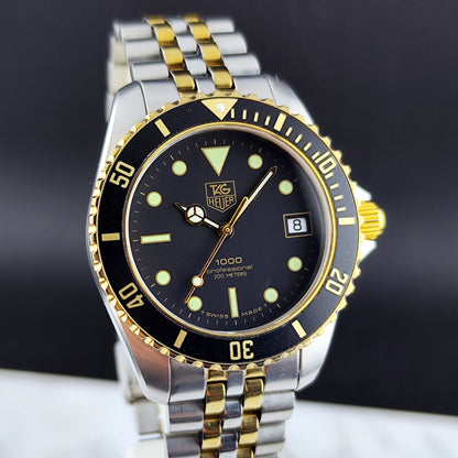 TAG Heuer Professional 1000 Two-Tone Black Dial – Vorderansicht schräg mit Zifferblatt