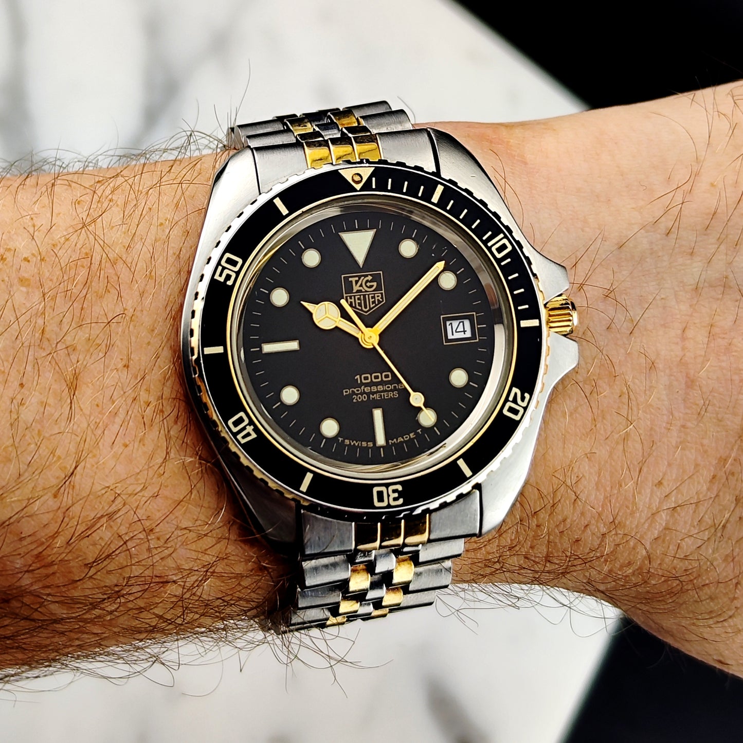 TAG HEUER Professional 1000 Two-Tone Jumbo Super Rare [REF. 980.021N]