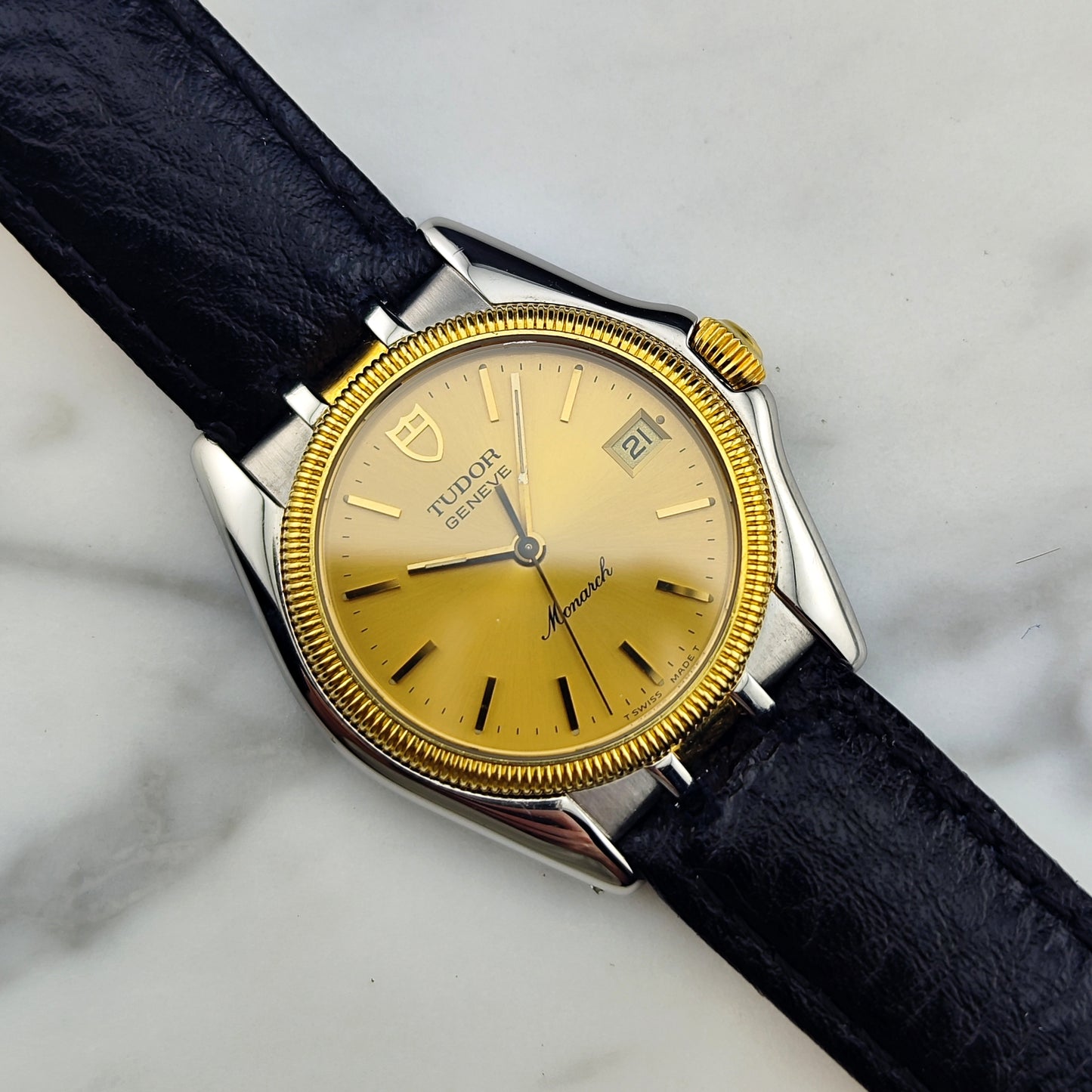 TUDOR Monarch Genéve Two-Tone 18ct Bezel Rolex Clasp [REF. 15733]