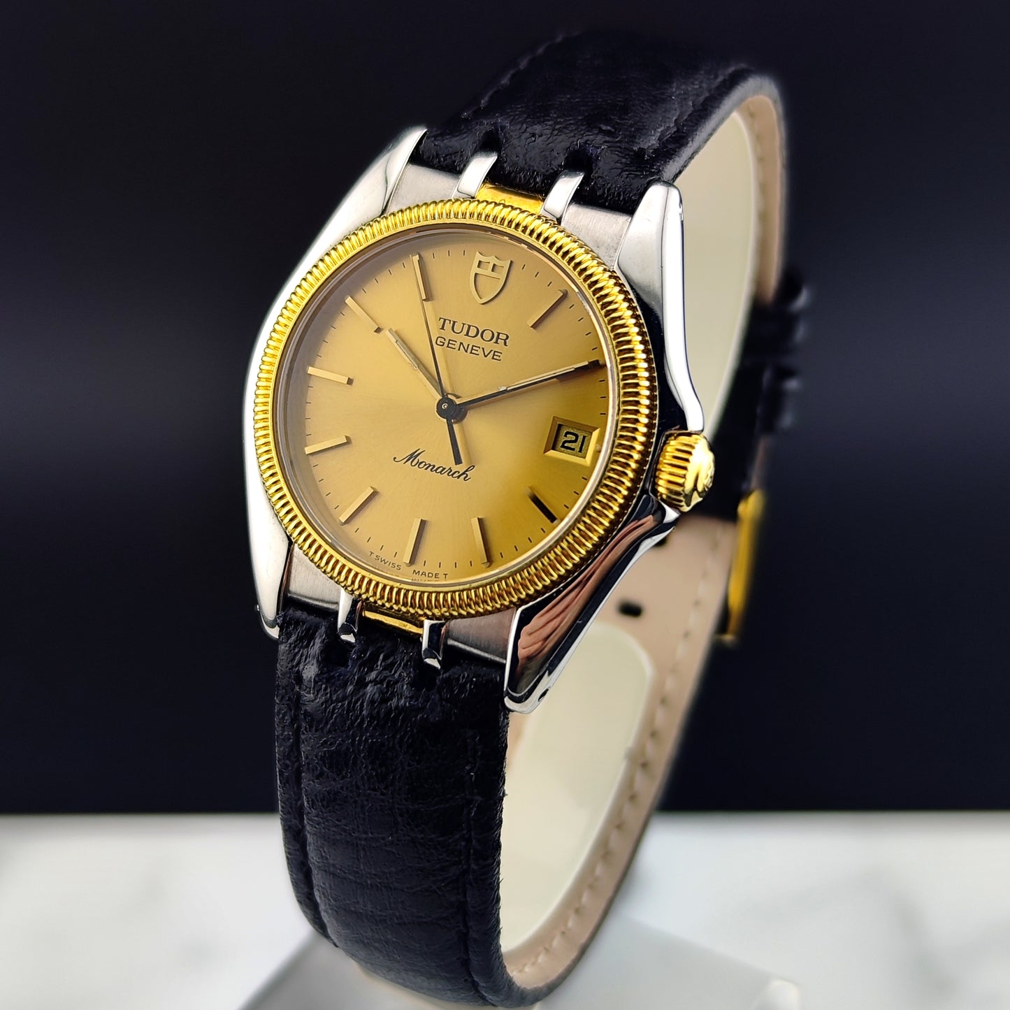 TUDOR Monarch Genéve Two-Tone 18ct Bezel Rolex Clasp [REF. 15733]