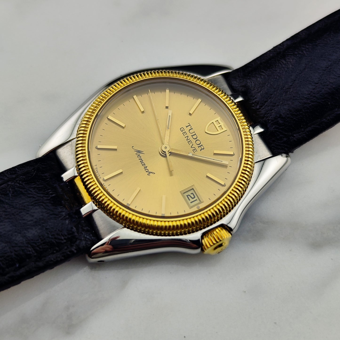 TUDOR Monarch Genéve Two-Tone 18ct Bezel Rolex Clasp [REF. 15733]