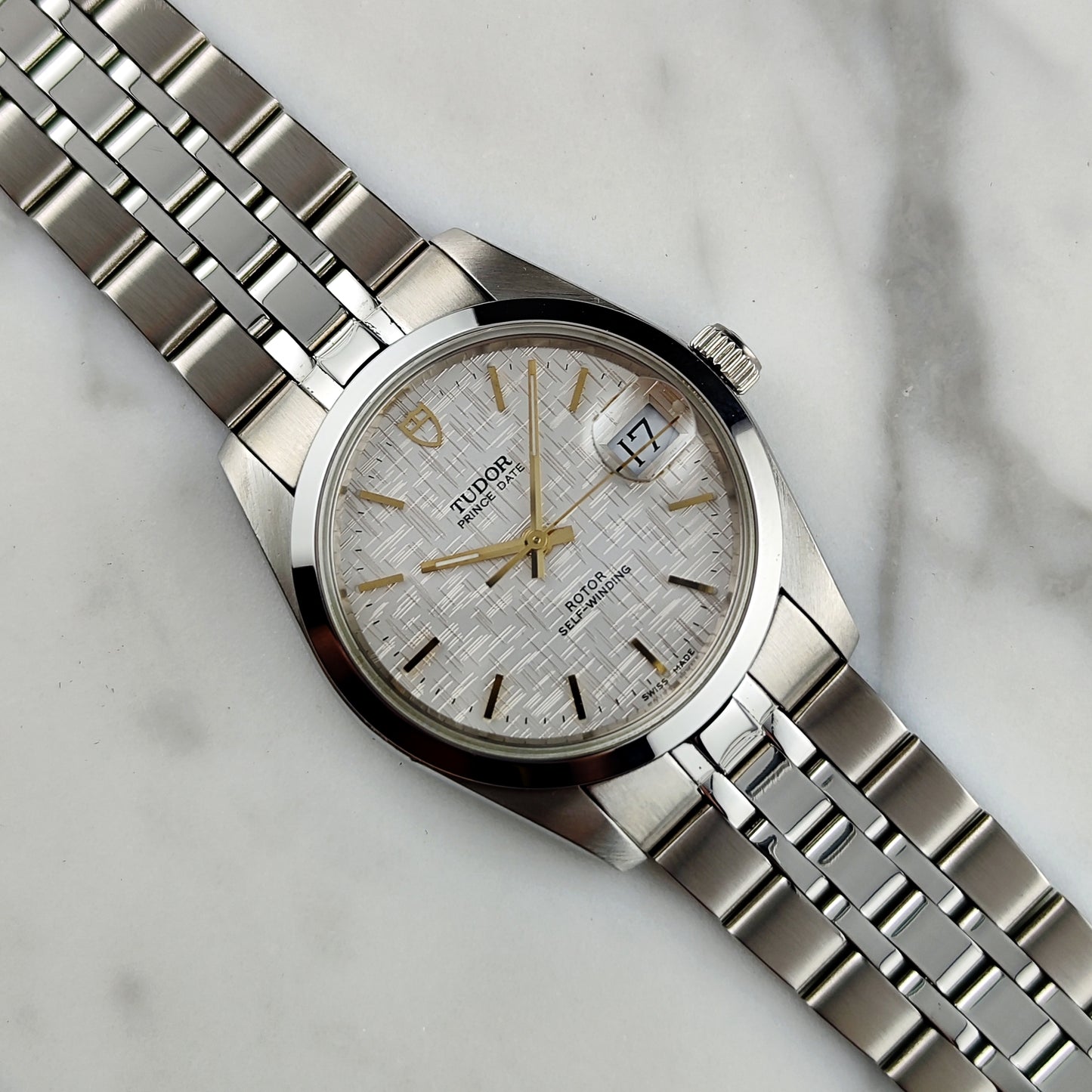 TUDOR Prince Date White Linen Dial Gold 2002 Serviced 06/2026 [REF. 74033]