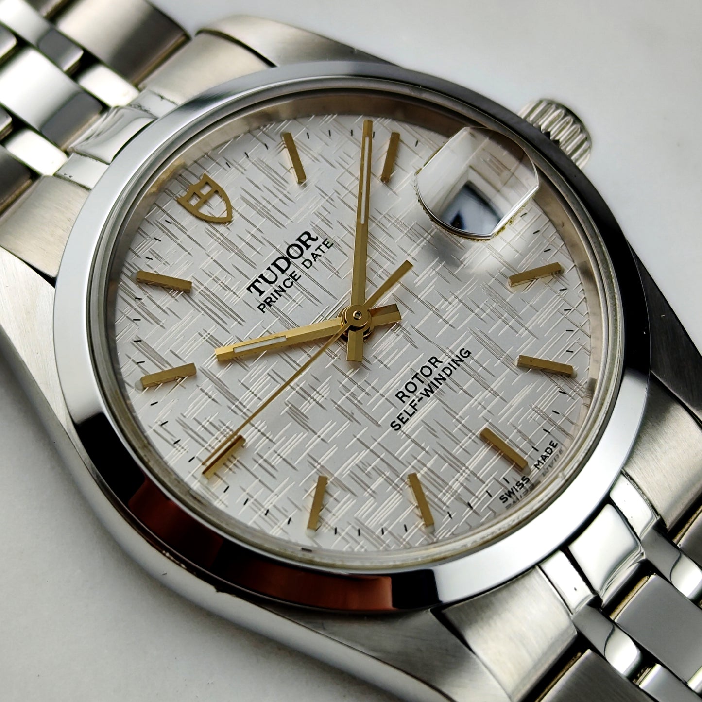 TUDOR Prince Date White Linen Dial Gold 2002 Serviced 06/2026 [REF. 74033]